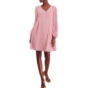 NEW INC International Concepts Blush Pink Swiss Dot Tie Back Shift Dress Size S‎